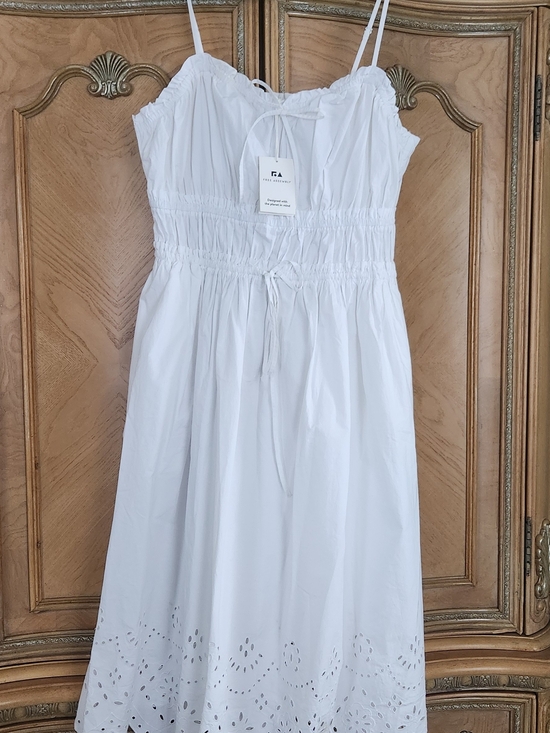 Free Assembly Dresses & Skirts - Free Assembly White Eyelet Midi Sundress with Smocked Waist